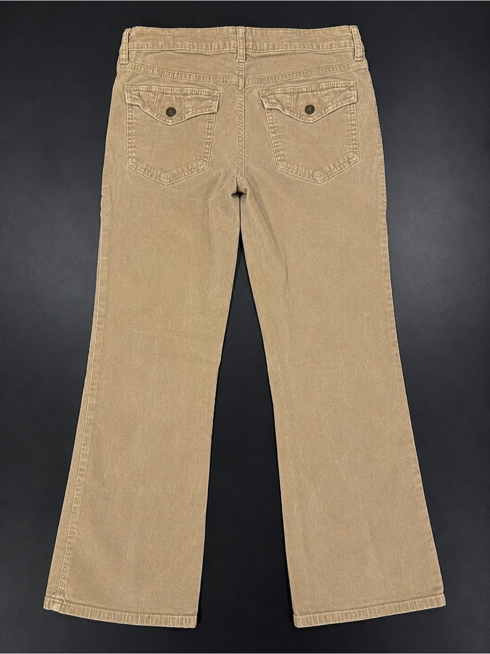 Y2K Old Navy Tan Corduroy Pants Women’s 12 Bootcut Flap Pocket